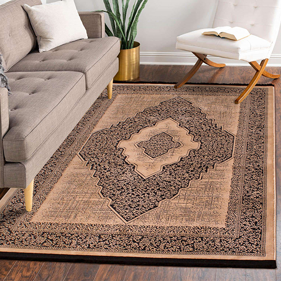 Read more about Belvedere kingston 120x170cm rug in gold and charcoal