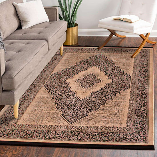 Read more about Belvedere kingston 133x190cm rug in gold and charcoal