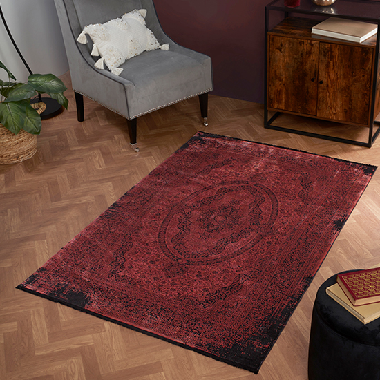 Read more about Belvedere latymer 160x230cm rug in terracotta and black