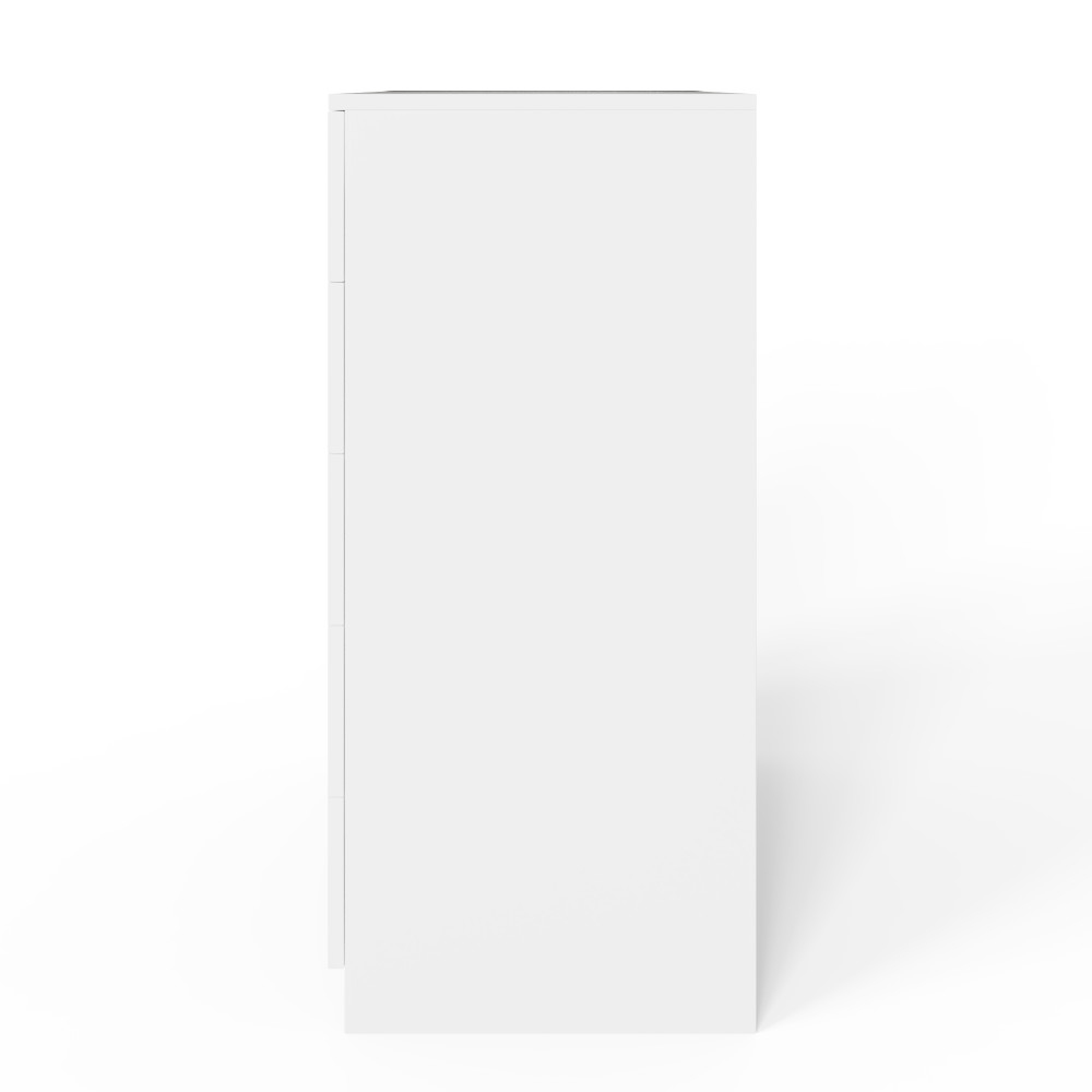 Belvian Tall Wooden Chest Of 5 Drawers in White