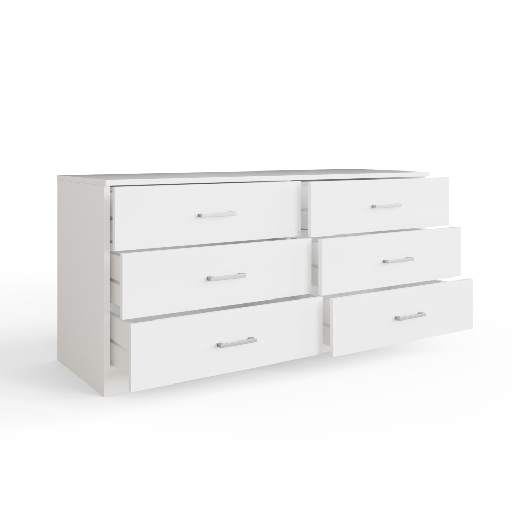 Belvian Wooden Chest Of 6 Drawers in White
