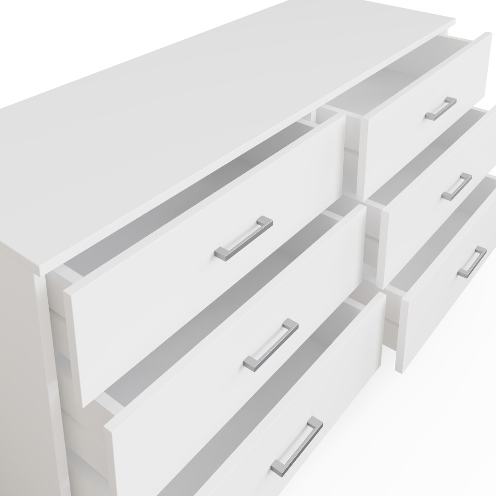 Belvian Wooden Chest Of 6 Drawers in White
