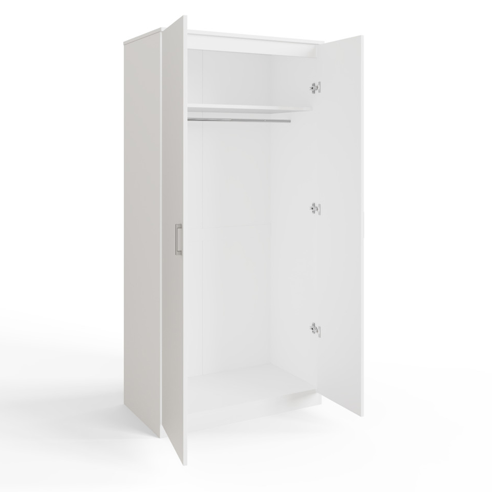 Belvian Wooden Wardrobe with 2 Doors in White