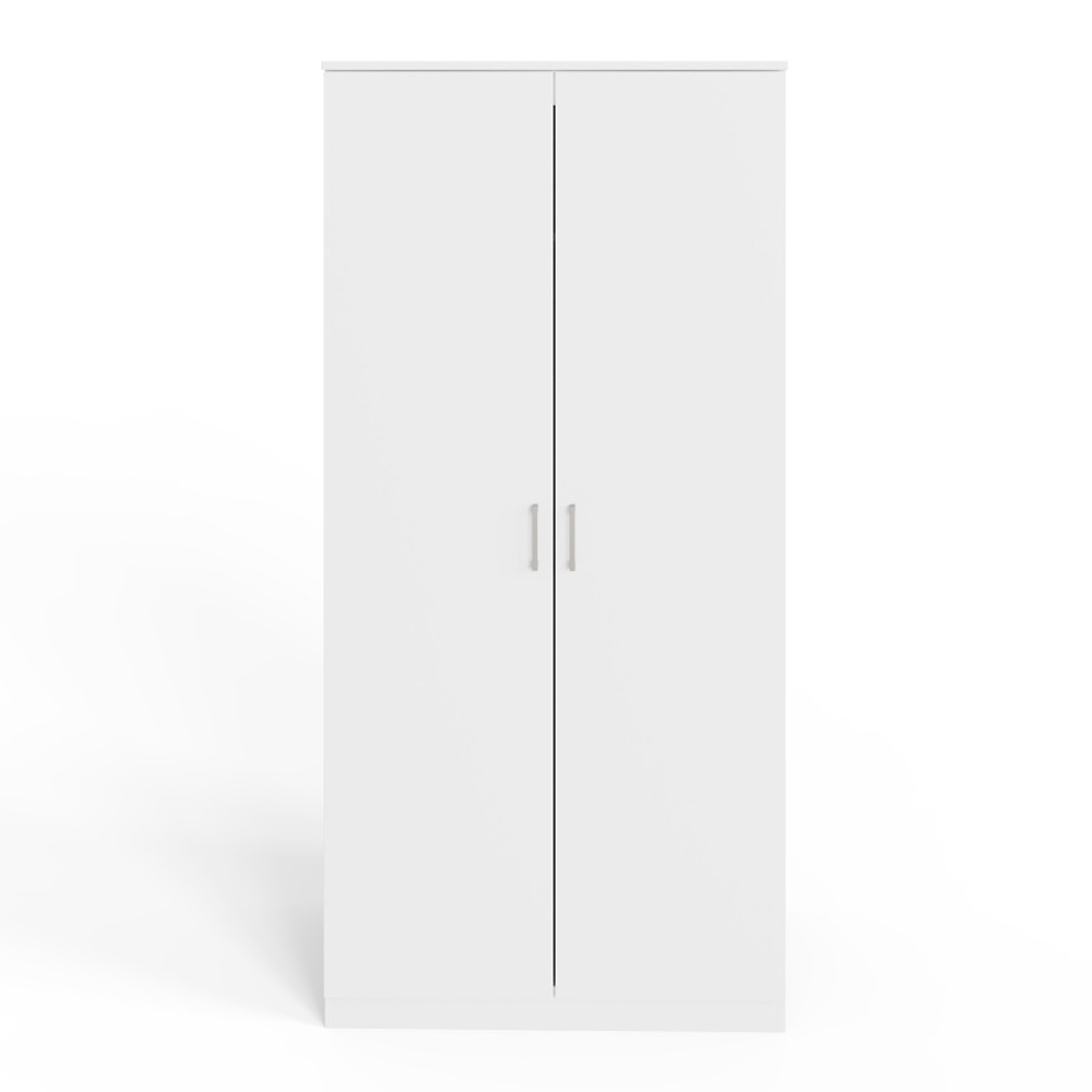 Belvian Wooden Wardrobe with 2 Doors in White