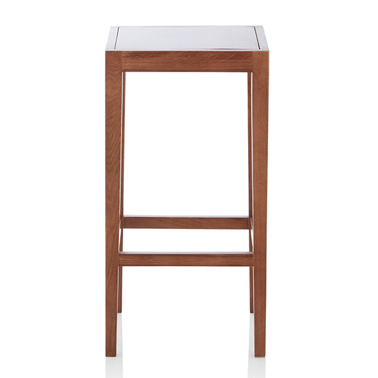 Belvidere Wooden Counter Height Bar Stool In Walnut