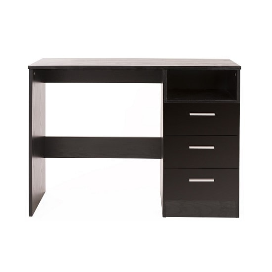 Ottershaw Computer Desk In Black With High Gloss Fronts_3