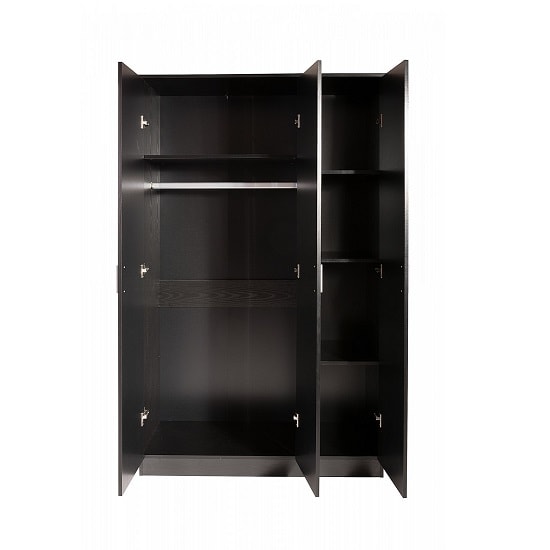 Ottershaw Large Wardrobe Large In Black With High Gloss Fronts_2