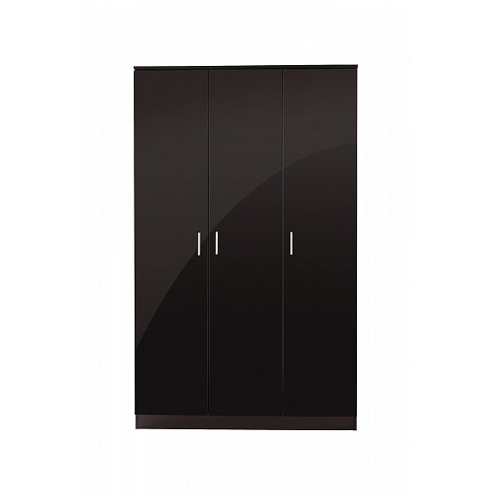 Ottershaw Large Wardrobe Large In Black With High Gloss Fronts_3