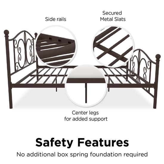 Beeville Metal Double Bed In Bronze