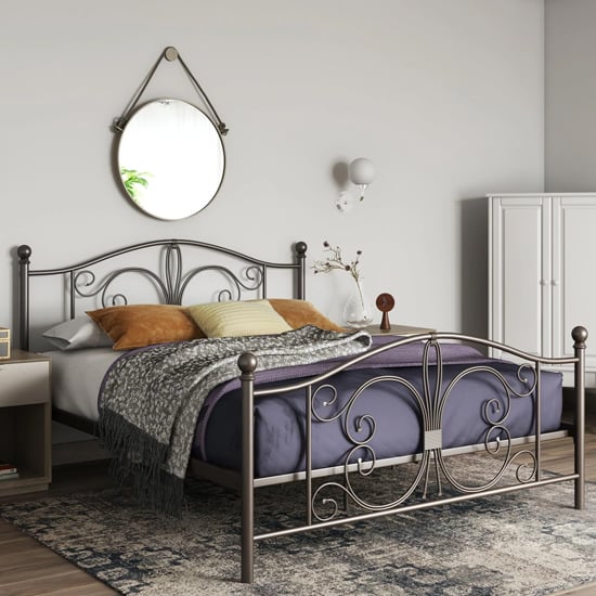 Bemba Metal Double Bed In Bronze