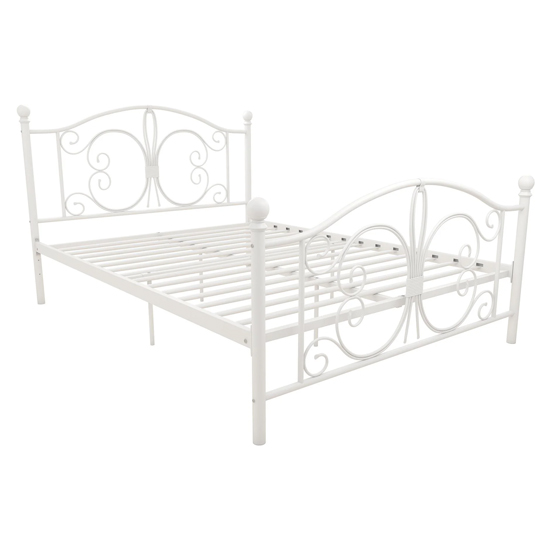 Beeville Metal Double Bed In White