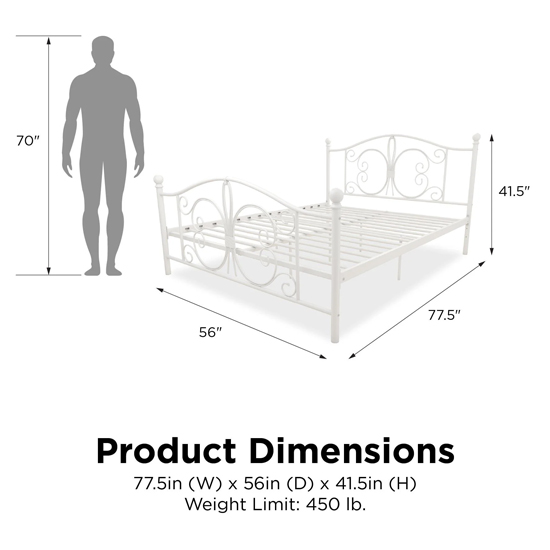 Beeville Metal Double Bed In White
