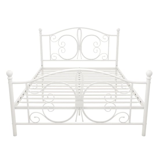 Beeville Metal King Size Bed In White