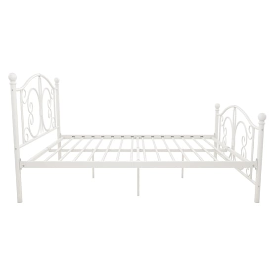 Beeville Metal King Size Bed In White