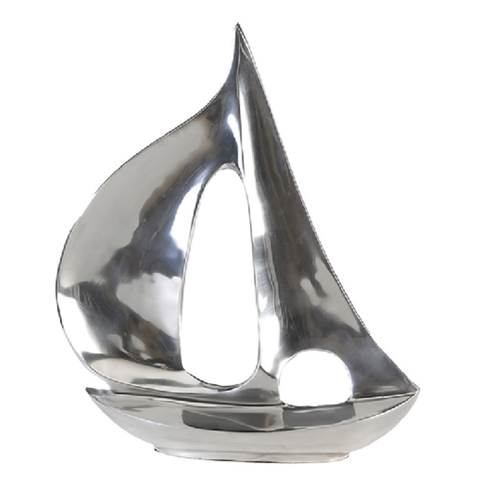 Bemidji Large Aluminium Set Of 2 Decorative Boat in Silver