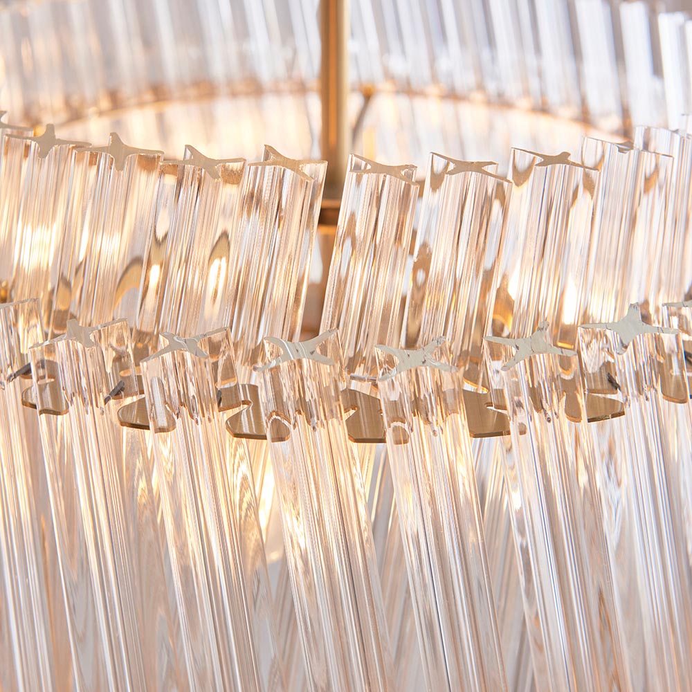 Bemidji 3 Light Clear Glass Pendant Light In Brushed Aged Brass