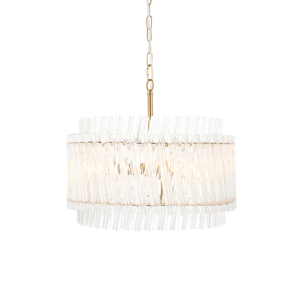 Bemidji 3 Light Clear Glass Pendant Light In Brushed Aged Brass
