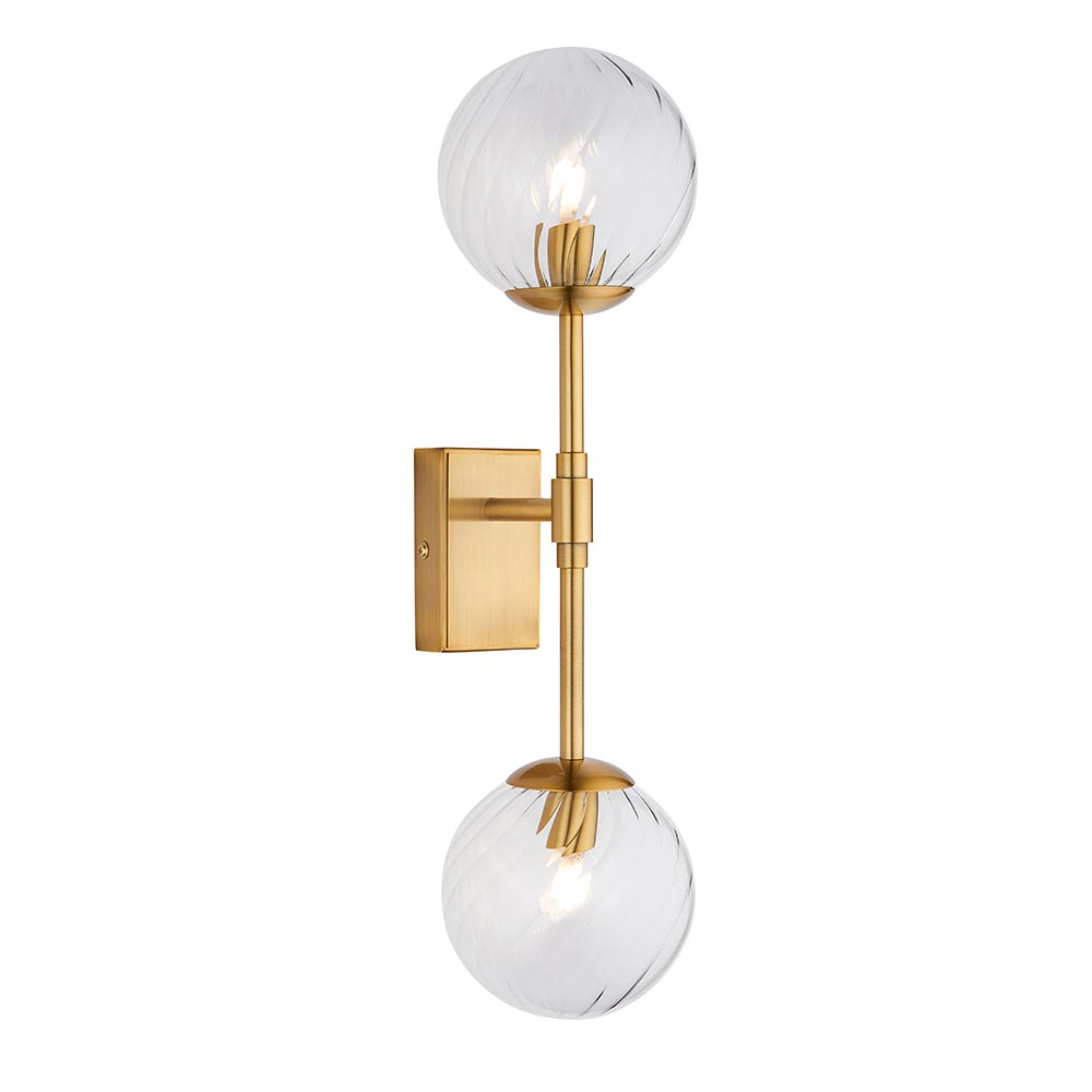 Bemidji Clear Glass Round Wall Light In Brass
