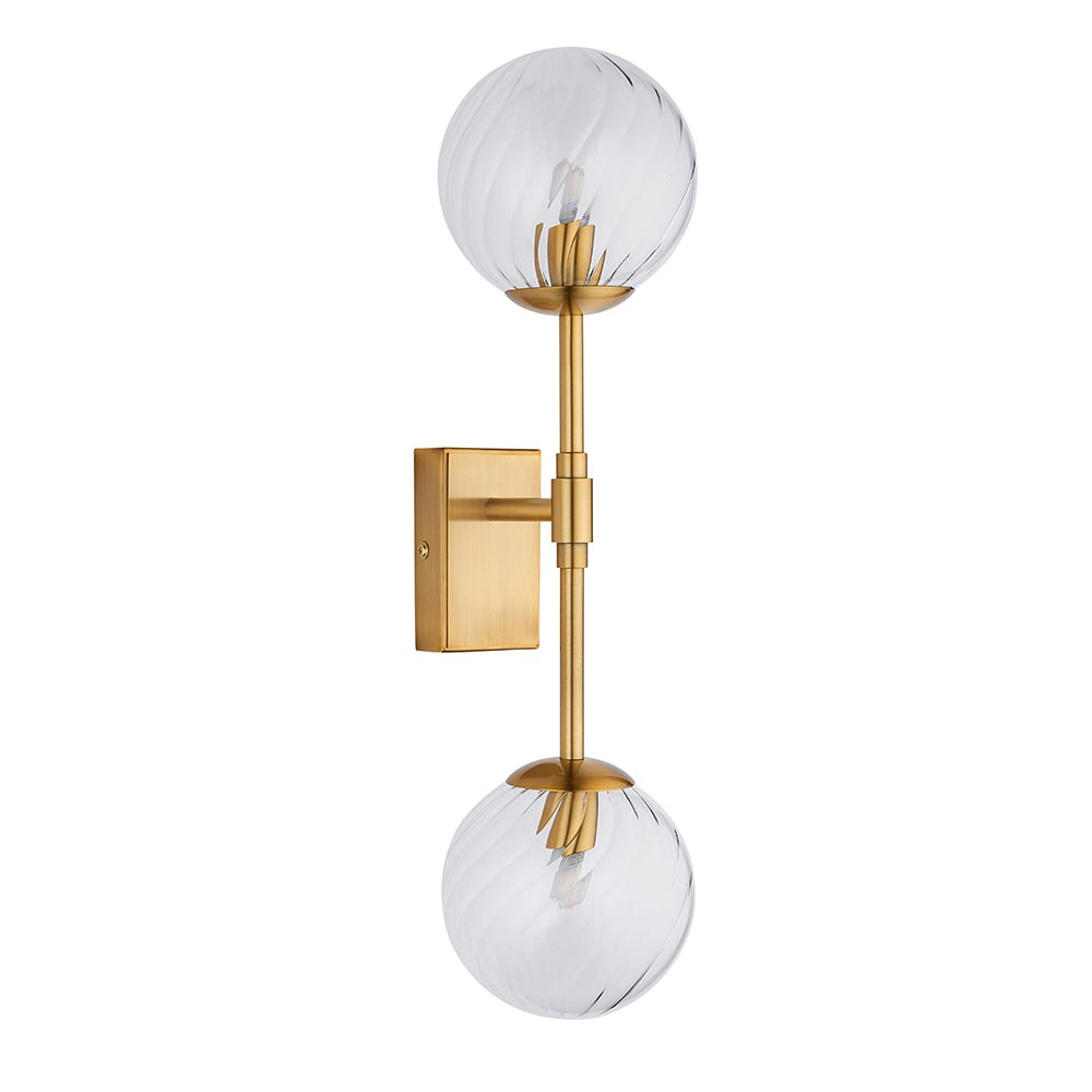 Bemidji Clear Glass Round Wall Light In Brass