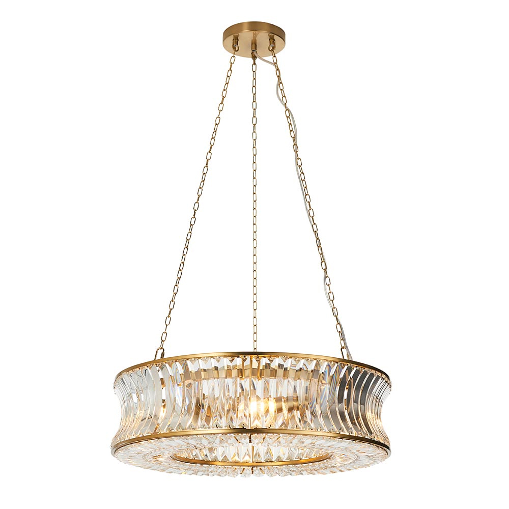 Bemidji Crystal Glass Chandelier Ceiling Light In Chrome