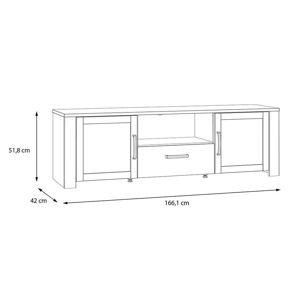 Bemidji LED Wooden TV Stand With 2 Doors In White And Oak