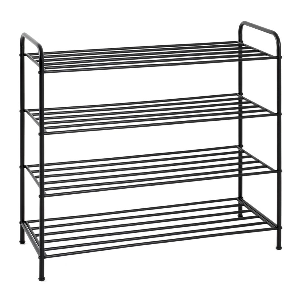 Bemidji Metal Shoe Rack With 4 Shelves In Black