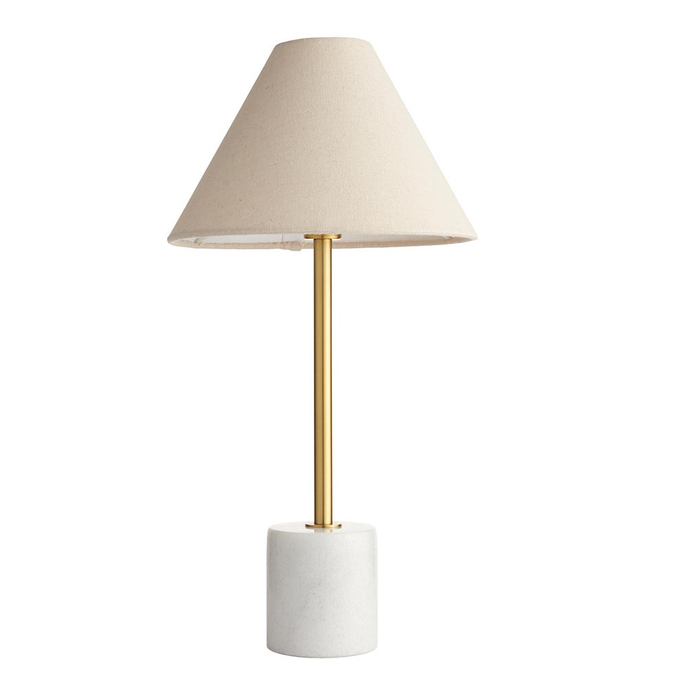 Bemidji Natural Linen Fabric Shade Table Lamp In Brass