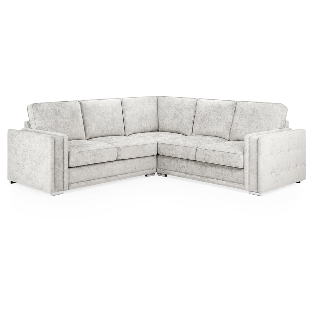 Benalto Fabric Corner Sofa In Silver