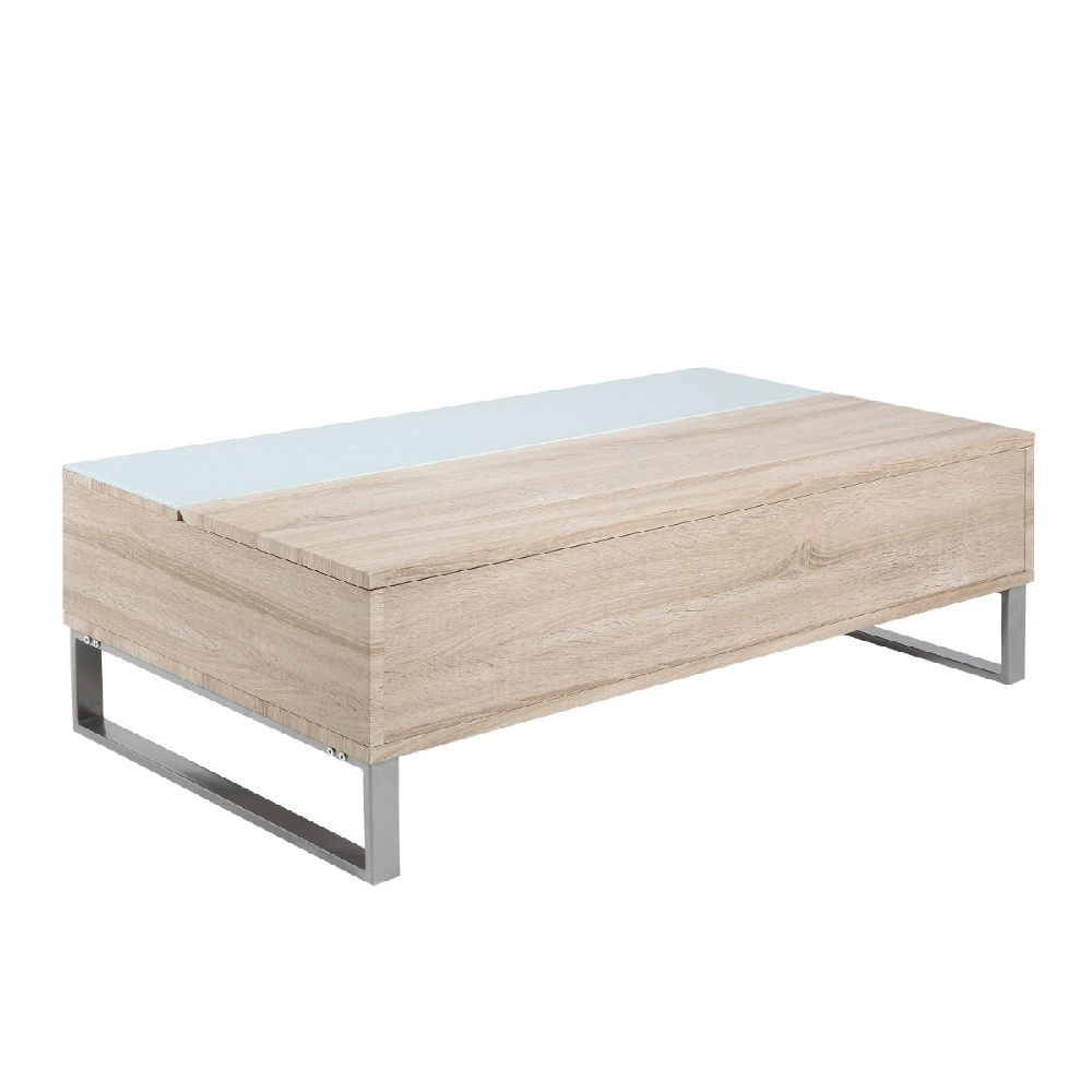 Bend Lift Up Wooden Coffee Table In Oak And White