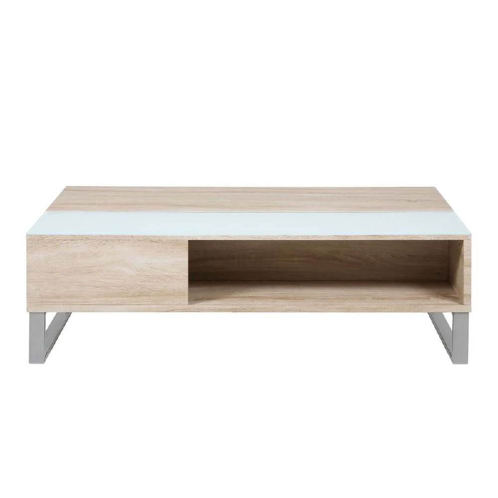 Bend Lift Up Wooden Coffee Table In Oak And White