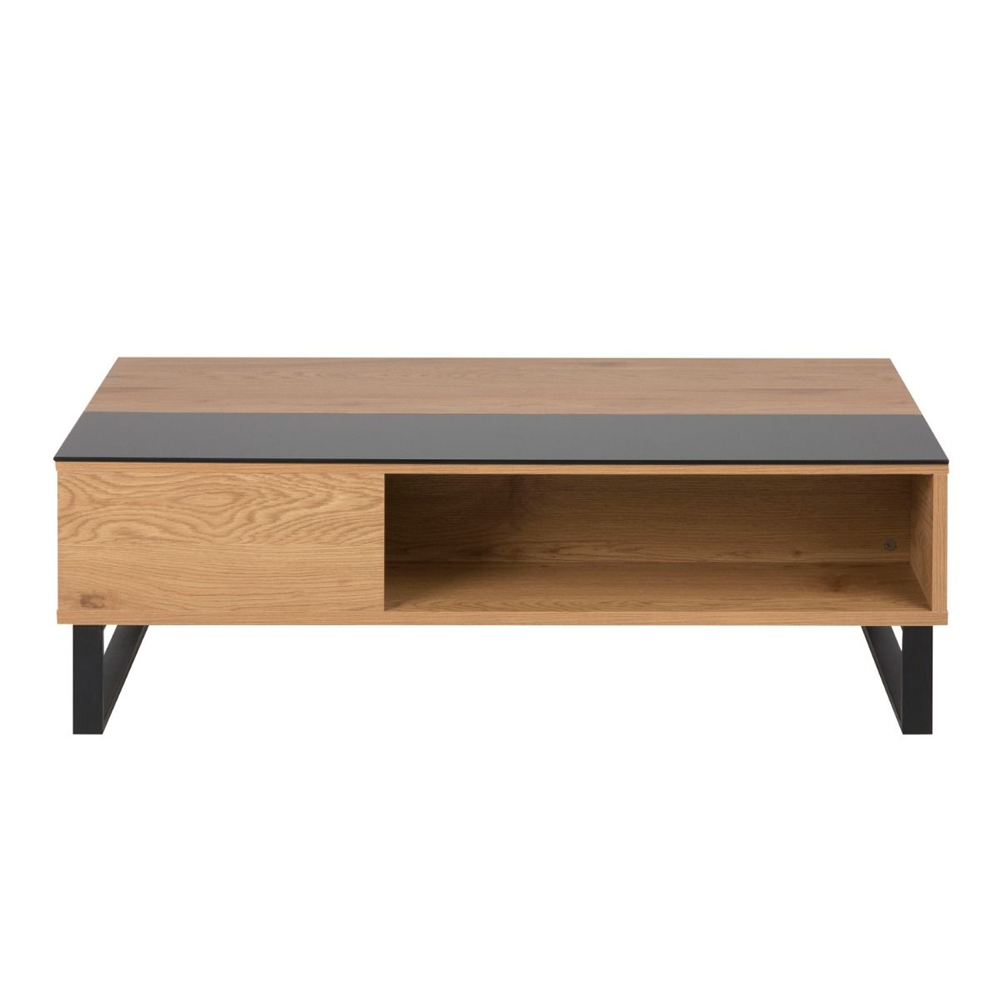 Bend Wooden Lift Up Coffee Table In Black And Oak