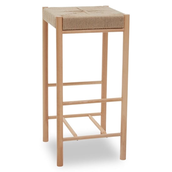 Product photograph of Bender Wooden Bar Stool In Natural from Furniture in Fashion