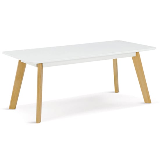 Photo of Benecia wooden coffee table rectangular in white