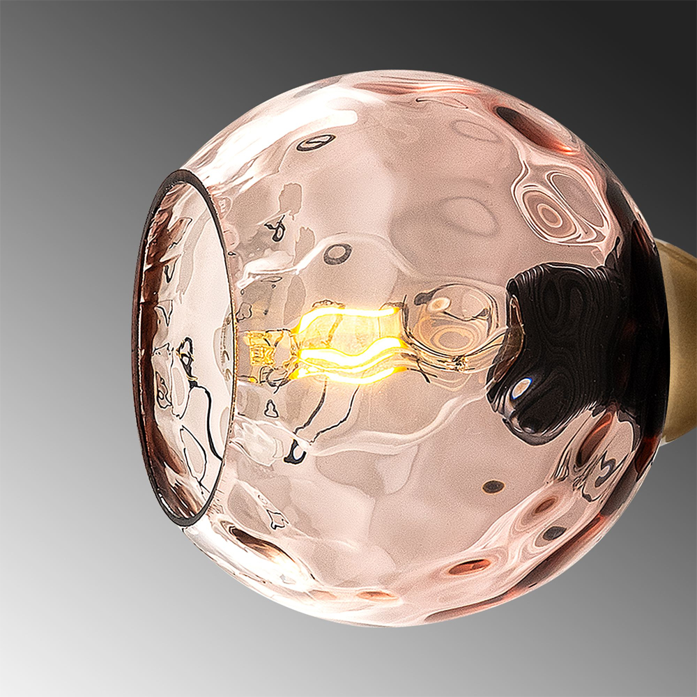 Benek Metal Wall Light in Pink and Gold