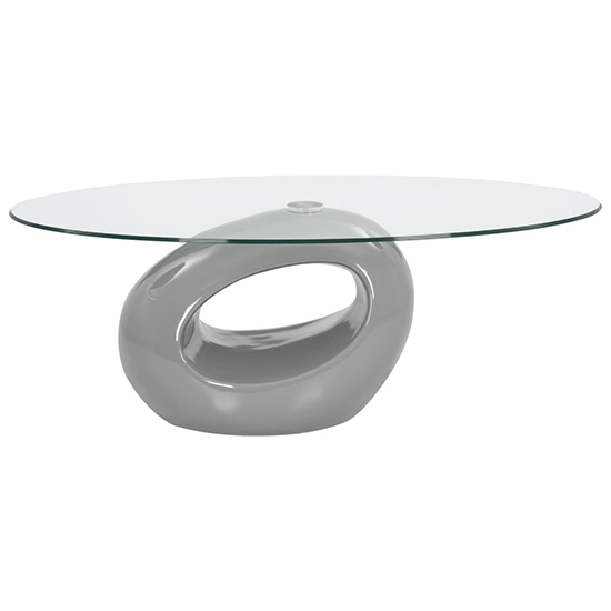 Benek Oval Glass Coffee Table With High Gloss Grey Base_2