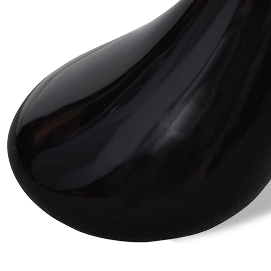 Benek Round Glass Coffee Table With High Gloss Black Base