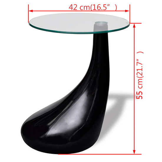 Benek Round Glass Coffee Table With High Gloss Black Base_6