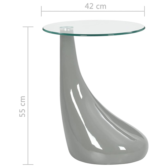 Benek Round Glass Coffee Table With High Gloss Grey Base_4