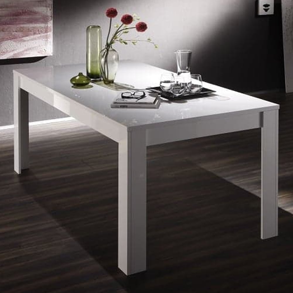 Read more about Benetti high gloss rectangular dining table in white