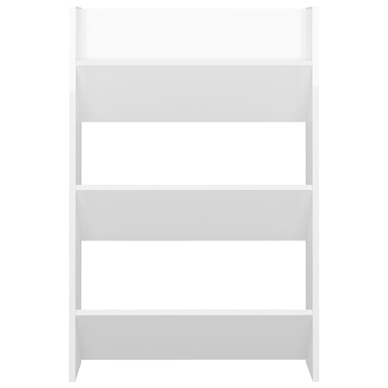 Benicia Wall High Gloss Shoe Cabinet With 3 Shelves In White_3