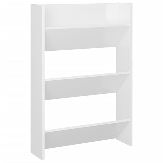 Benicia Wall High Gloss Shoe Cabinet With 6 Shelves In White_3