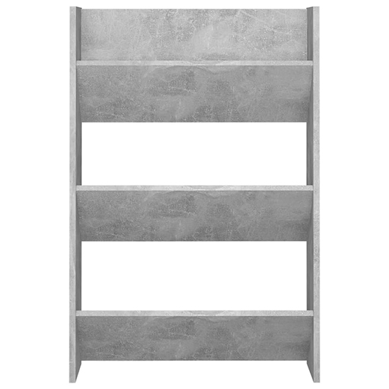 Benicia Wall Shoe Cabinet With 3 Shelves In Concrete Effect
