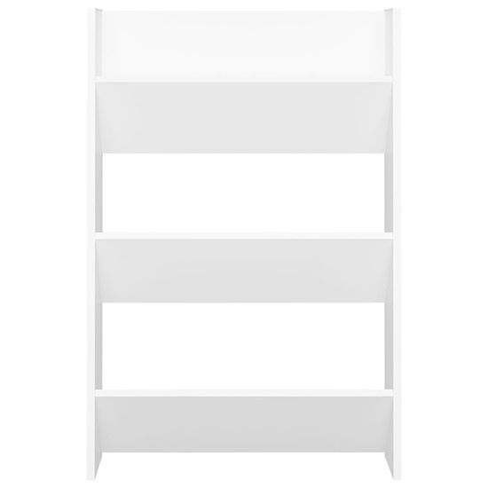 Benicia Wall Wooden Shoe Cabinet With 3 Shelves In White