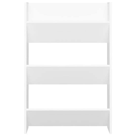 Benicia Wall Wooden Shoe Cabinet With 6 Shelves In White