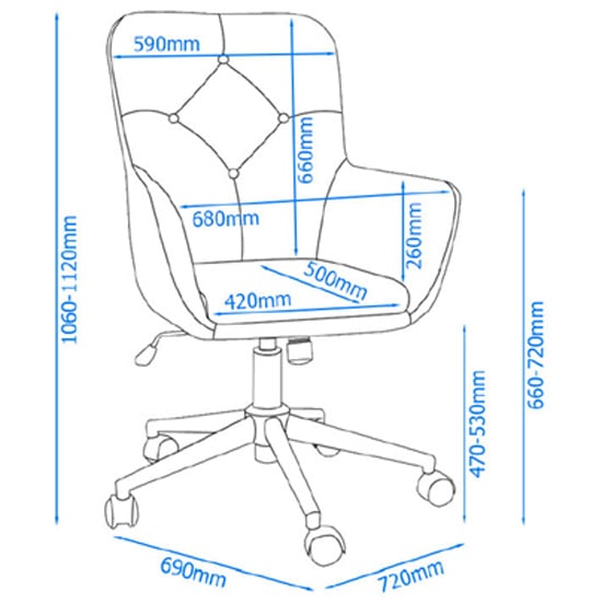 Bellport Fabric Home And Office Chair In Natural Grey