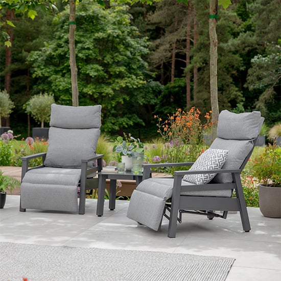 Read more about Benoit aluminium reclining duo set with side table