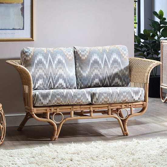 Product photograph of Benoni Rattan 2 Seater Sofa With Alpine Seat Cushion from Furniture in Fashion