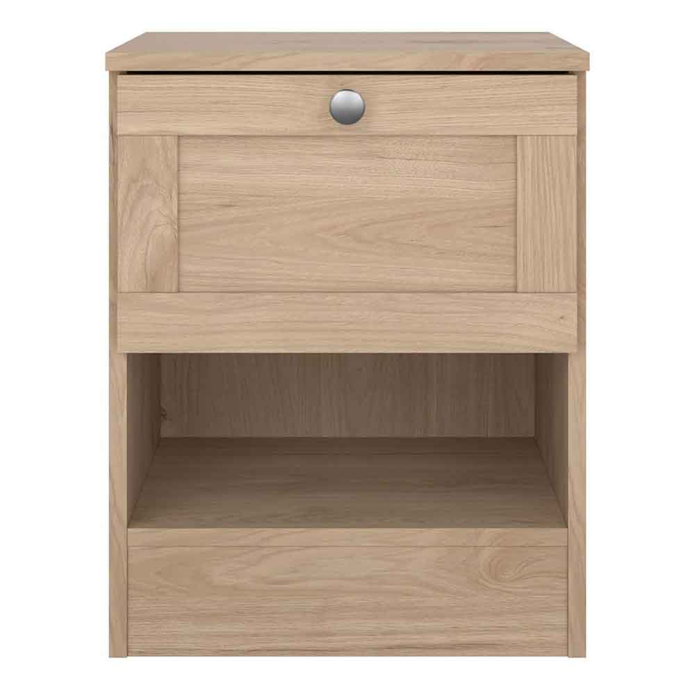 Bensalem Wooden Bedside Cabinet With 1 Drawer In Jackson Hickory