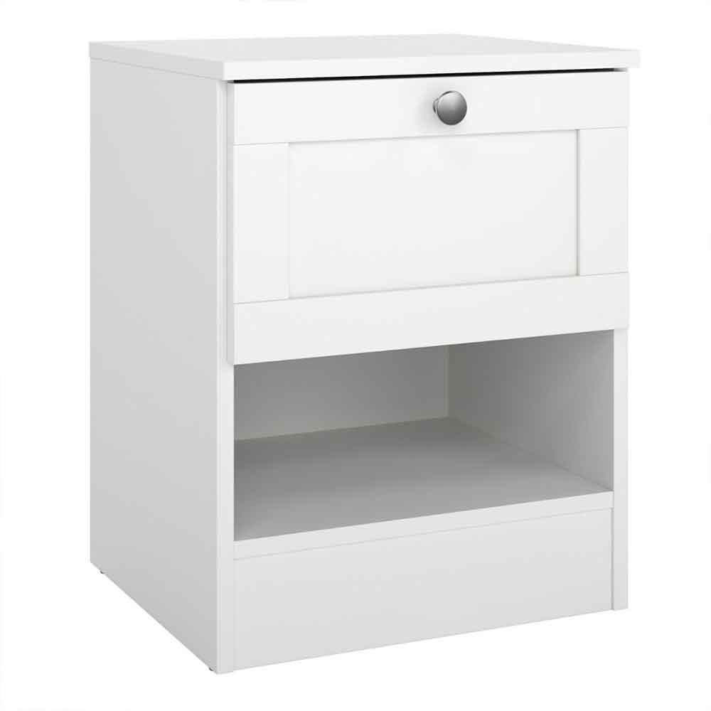 Bensalem Wooden Bedside Cabinet With 1 Drawer In White