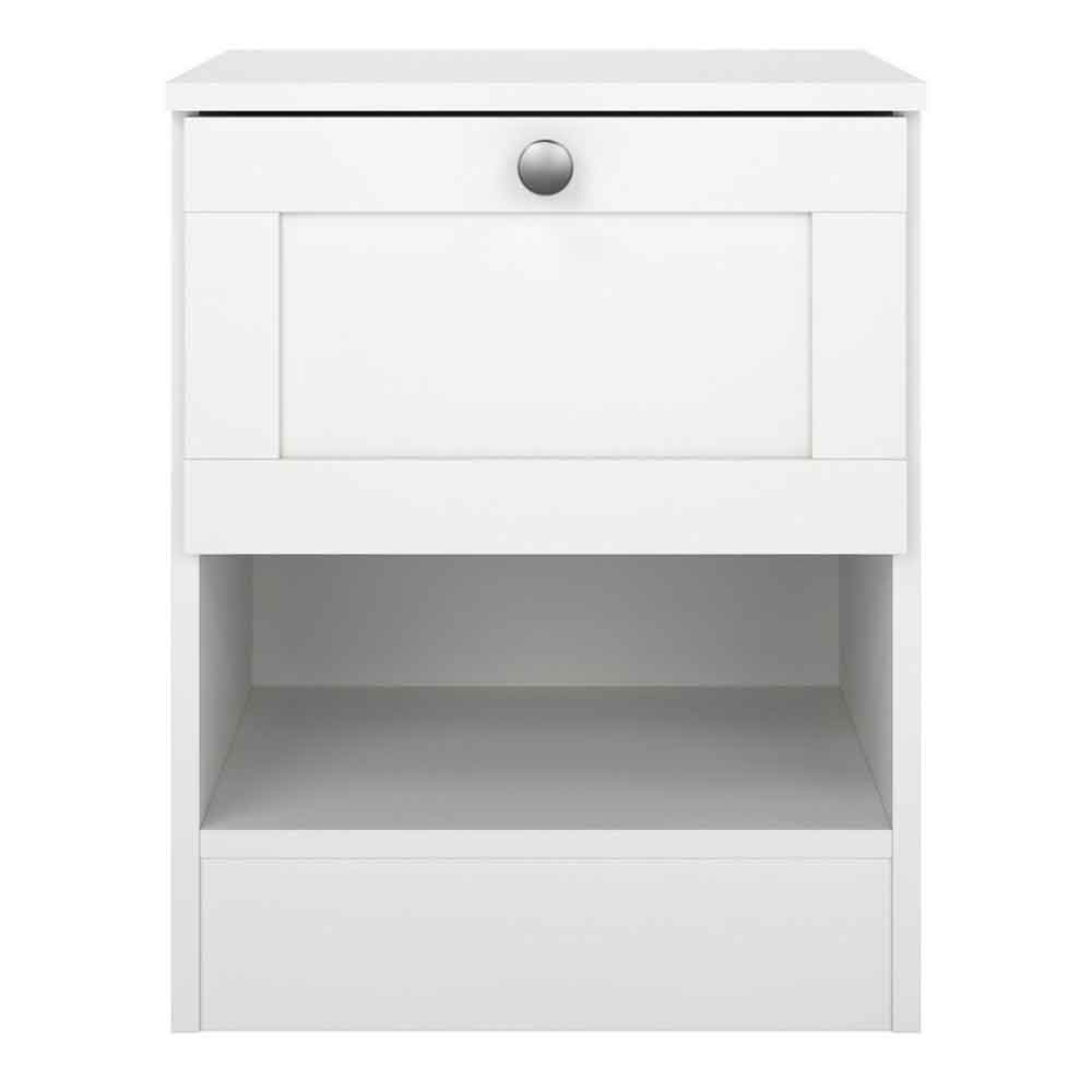 Bensalem Wooden Bedside Cabinet With 1 Drawer In White